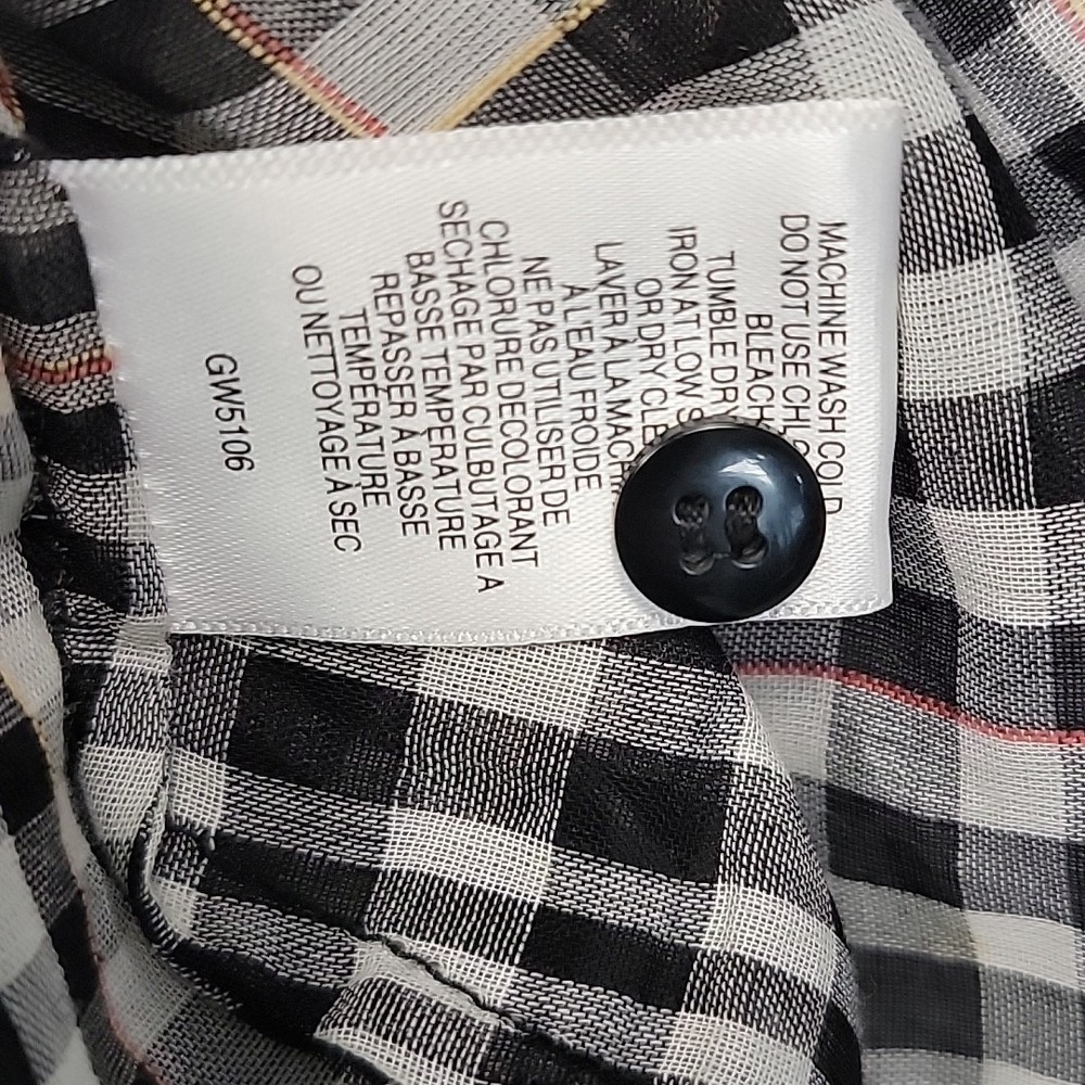 L.A.M.B. Ruched Plaid Button Front Roll Tab Blouse Shirt Pockets Womens Size 12 - Picture 13 of 13